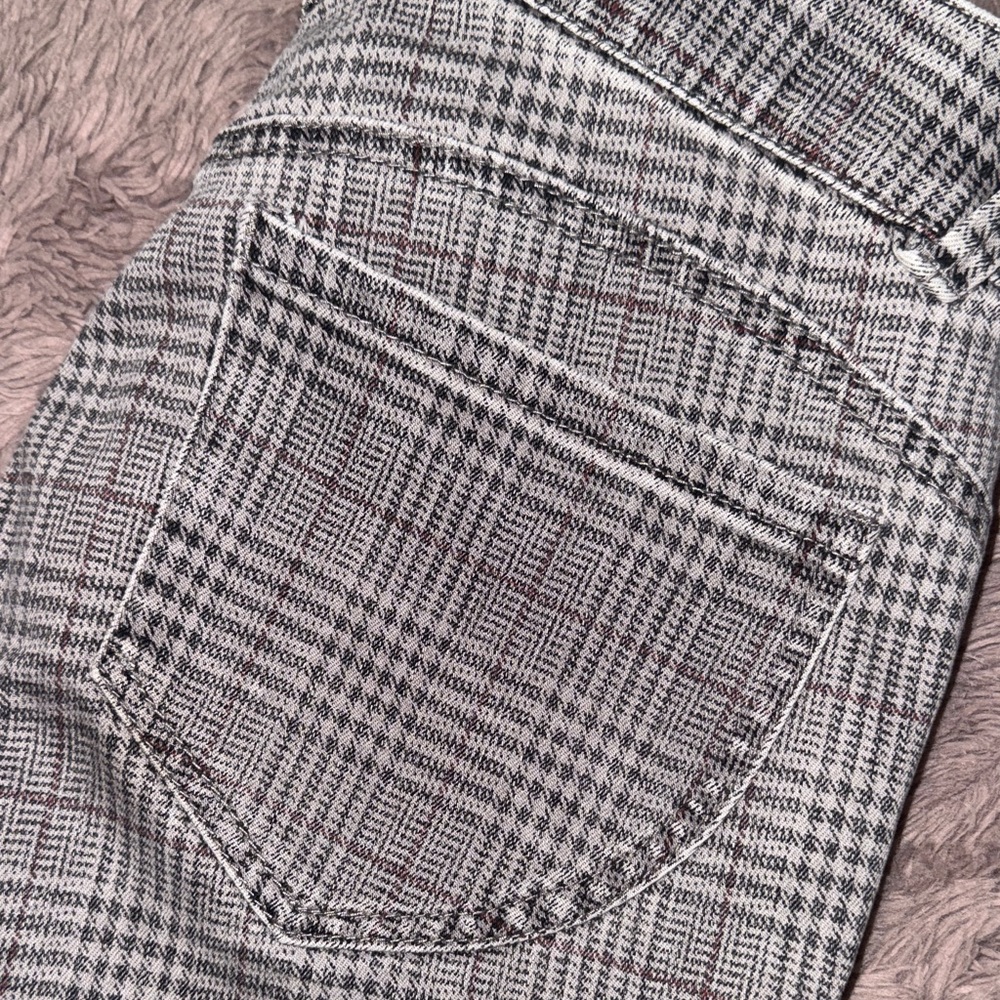 Democracy Black & Gray Plaid womens Pants denim fitted jeans houndstooth size 4 - Picture 7 of 8